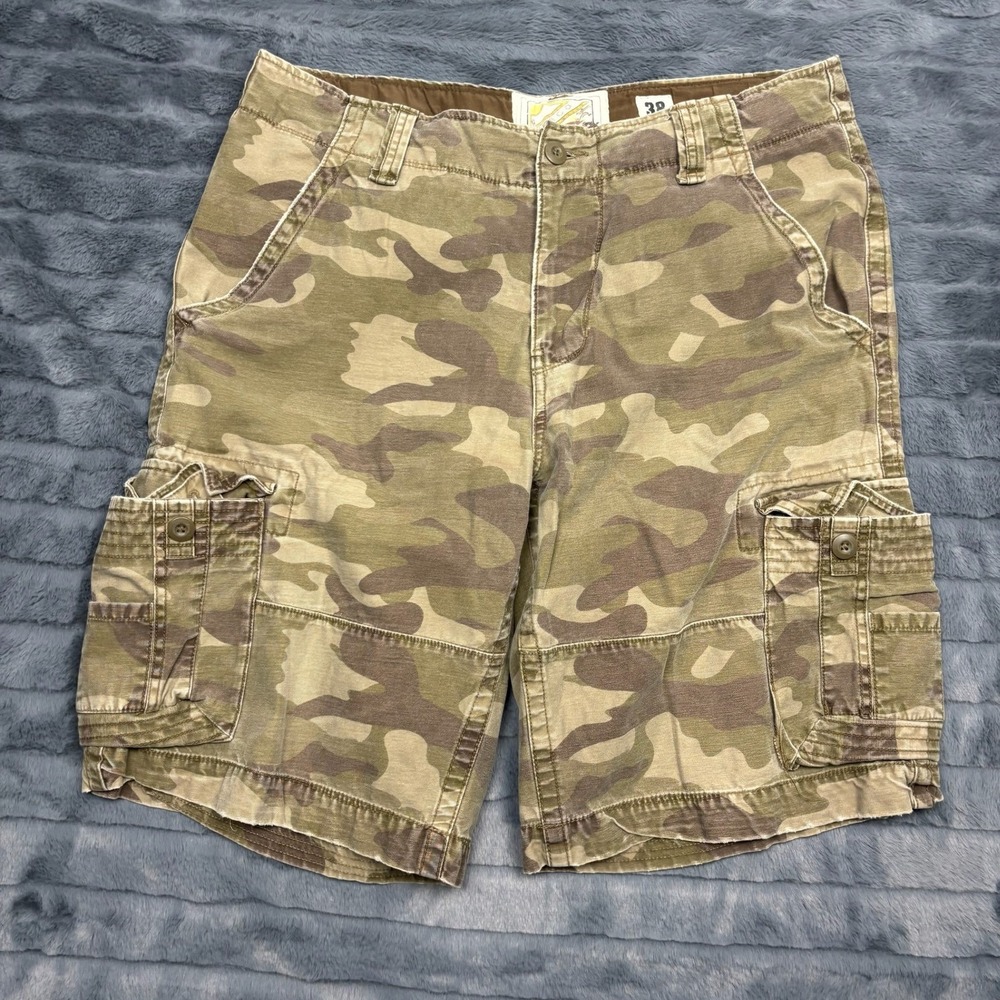 No Boundaries Mens Camo Cargo Shorts Green Camouflage Cotton NB188064C Size 38